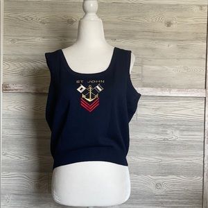 St John separates nautical knit shell tank top